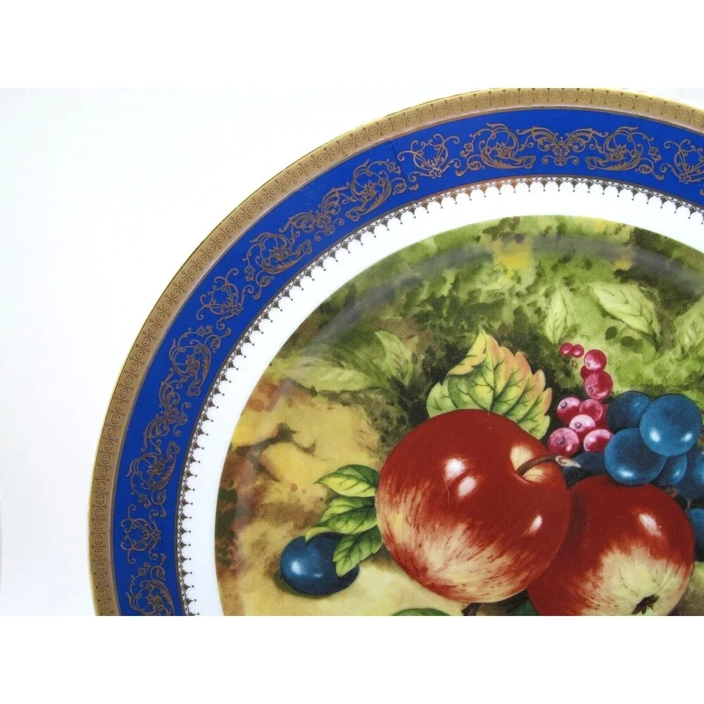 LG Porcelaine T Limoges France Fruit Dec a La Main 12 1/2